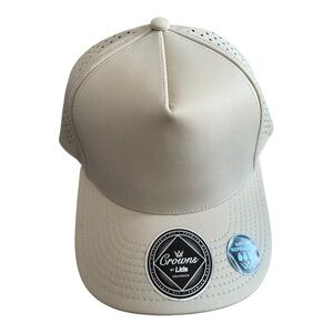 Crowns by Lids‎ Water Repellent Snapback Hat Beige Tech Panel Adjustable  Blank